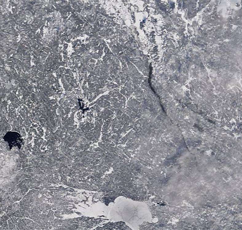 Freeze-up of Temagami by satellite, 2019