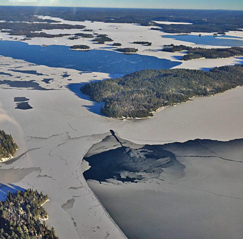 Lake Temagami photo of freeze-up, 2020